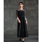ブラック | ワンピース ドレス レース袖 | DRESS+
