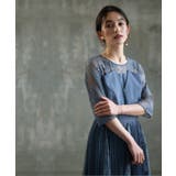 ブルーグレー | ワンピース ドレス レース袖 | DRESS+
