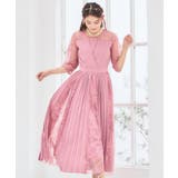 スモークピンク | ワンピース ドレス レース袖 | DRESS+