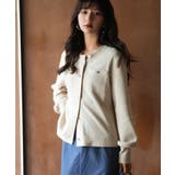 ベージュ | クルーネックワッフル生地カーディガン | SAISON DE PAPILLON