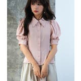 ピンク | パワーショルダースタイルアップブラウス | SAISON DE PAPILLON 