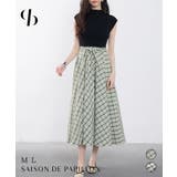 ニットトップスとチェック柄スカートのドッキングワンピース | SAISON DE PAPILLON  | 詳細画像1 