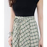 ニットトップスとチェック柄スカートのドッキングワンピース | SAISON DE PAPILLON  | 詳細画像10 