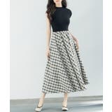 ニットトップスとチェック柄スカートのドッキングワンピース | SAISON DE PAPILLON  | 詳細画像11 