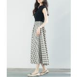 ニットトップスとチェック柄スカートのドッキングワンピース | SAISON DE PAPILLON  | 詳細画像13 