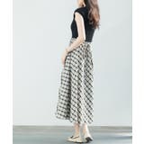 ニットトップスとチェック柄スカートのドッキングワンピース | SAISON DE PAPILLON  | 詳細画像14 