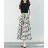 ニットトップスとチェック柄スカートのドッキングワンピース | SAISON DE PAPILLON  | 詳細画像16 