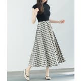 ニットトップスとチェック柄スカートのドッキングワンピース | SAISON DE PAPILLON  | 詳細画像17 