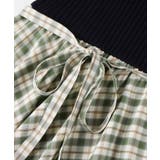 ニットトップスとチェック柄スカートのドッキングワンピース | SAISON DE PAPILLON  | 詳細画像23 