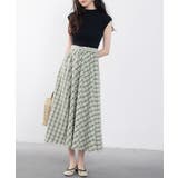 ニットトップスとチェック柄スカートのドッキングワンピース | SAISON DE PAPILLON  | 詳細画像5 