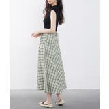 ニットトップスとチェック柄スカートのドッキングワンピース | SAISON DE PAPILLON  | 詳細画像7 