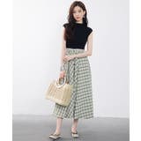 ニットトップスとチェック柄スカートのドッキングワンピース | SAISON DE PAPILLON  | 詳細画像8 