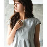 パール付きキーネックペプラムブラウス | SAISON DE PAPILLON | 詳細画像29