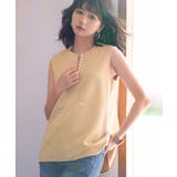 イエロー | パールキーネックノースリーブブラウス | SAISON DE PAPILLON