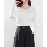 シアー生地長袖クルーネックトップス | SAISON DE PAPILLON  | 詳細画像12 