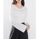 シアー生地長袖クルーネックトップス | SAISON DE PAPILLON  | 詳細画像13 