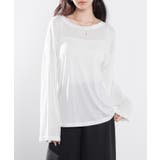 シアー生地長袖クルーネックトップス | SAISON DE PAPILLON  | 詳細画像2 