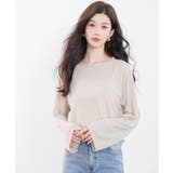 シアー生地長袖クルーネックトップス | SAISON DE PAPILLON  | 詳細画像24 