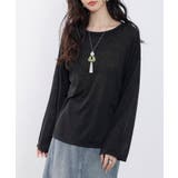 シアー生地長袖クルーネックトップス | SAISON DE PAPILLON  | 詳細画像4 