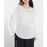 シアー生地長袖クルーネックトップス | SAISON DE PAPILLON  | 詳細画像6 