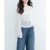 スカラップ編み透かしニットプルオーバー | SAISON DE PAPILLON | 詳細画像13
