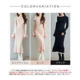 布帛とニットドッキングしたリボンワンピース | SAISON DE PAPILLON | 詳細画像5