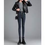 裏起毛ハイウエストストレッチスキニーデニムパンツ | SAISON DE PAPILLON  | 詳細画像12 