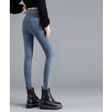 裏起毛ハイウエストストレッチスキニーデニムパンツ | SAISON DE PAPILLON  | 詳細画像15 