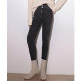 ブラック | 裏起毛ハイウエストストレッチスキニーデニムパンツ | SAISON DE PAPILLON 