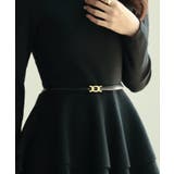 ブラック | ゴールドバックル細ベルト | SAISON DE PAPILLON 