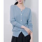 ネイビー | 【接触冷感】クルーネックサマーニットカーディガン | SAISON DE PAPILLON