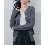 ホワイト | 【接触冷感】クルーネックサマーニットカーディガン | SAISON DE PAPILLON