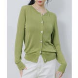 ブラック | 【接触冷感】クルーネックサマーニットカーディガン | SAISON DE PAPILLON