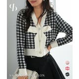 フロントリボンギンガムチェックニットプルオーバー | SAISON DE PAPILLON | 詳細画像1