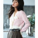 フロントリボンギンガムチェックニットプルオーバー | SAISON DE PAPILLON | 詳細画像13