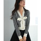 フロントリボンギンガムチェックニットプルオーバー | SAISON DE PAPILLON | 詳細画像3