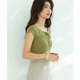 フレンチスリーブショート丈リブニット | SAISON DE PAPILLON | 詳細画像8