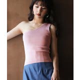 ピンク | ワンショルダーニットタンクトップ | SAISON DE PAPILLON 