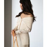 オフショルダーリブニットプルオーバー | SAISON DE PAPILLON  | 詳細画像3 