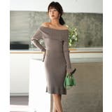 オフショルダー膝丈ニットワンピース | SAISON DE PAPILLON  | 詳細画像9 