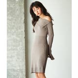 オフショルダー膝丈ニットワンピース | SAISON DE PAPILLON  | 詳細画像10 