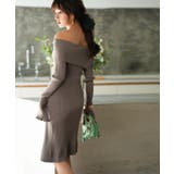 オフショルダー膝丈ニットワンピース | SAISON DE PAPILLON  | 詳細画像12 