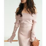 オフショルダー膝丈ニットワンピース | SAISON DE PAPILLON  | 詳細画像22 