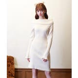 オフショルダー膝丈ニットワンピース | SAISON DE PAPILLON  | 詳細画像25 