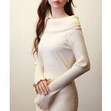 オフショルダー膝丈ニットワンピース | SAISON DE PAPILLON  | 詳細画像29 