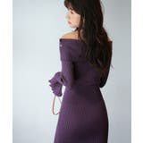 オフショルダー膝丈ニットワンピース | SAISON DE PAPILLON  | 詳細画像39 