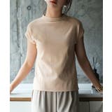 ベージュ | 【接触冷感】ベーシックフレンチスリーブサマーニット | SAISON DE PAPILLON