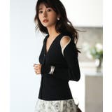 配色オープンショルダーニットプルオーバー | SAISON DE PAPILLON  | 詳細画像3 