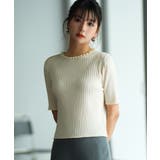 パールネック付きショート丈サマーニット | SAISON DE PAPILLON | 詳細画像3