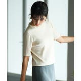 パールネック付きショート丈サマーニット | SAISON DE PAPILLON | 詳細画像4